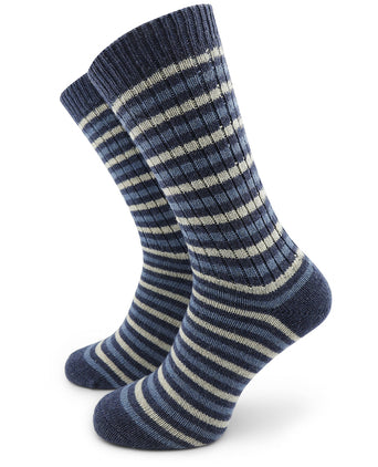 Merino Stripe Socks | Blue
