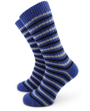 Merino Stripe Socks | Blue