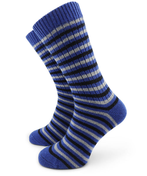 Merino Stripe Socks | Blue