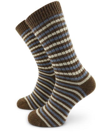 Merino Stripe Socks | Brown