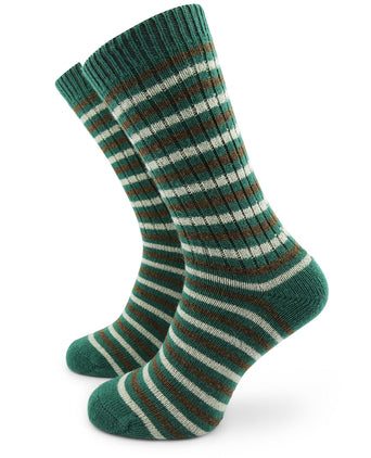 Merino Stripe Socks | Green