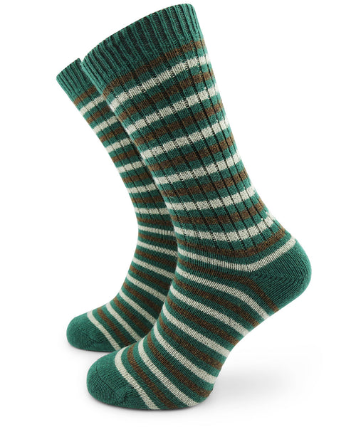 Merino Stripe Socks | Green