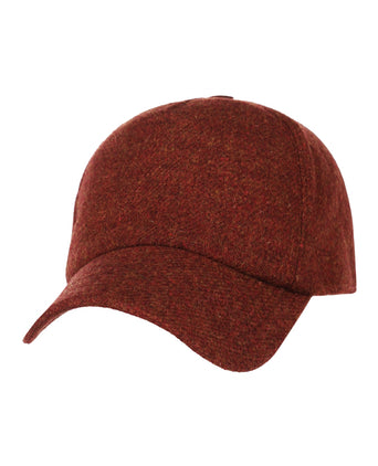 Wigens Tweed Baseball Cap | Rood