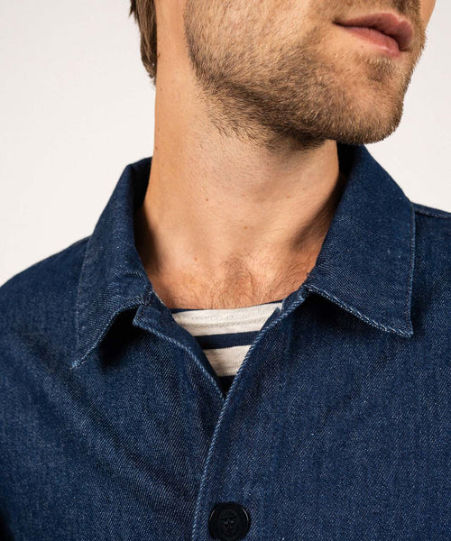 Saint James Sirocco Overshirt | Denim Blauw