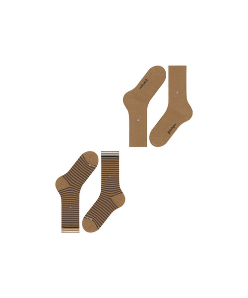 Burlington Sock Everyday Stripe 2-pack | Brown