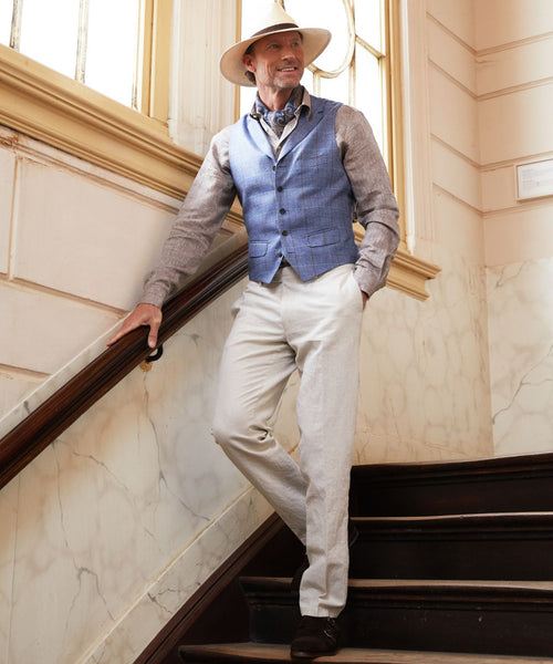 Wellington Gilet 100% Silk | Blue