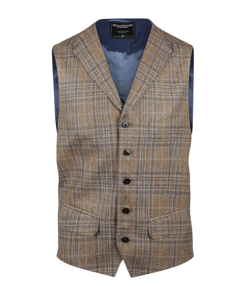Silk wool mix vest | Brown