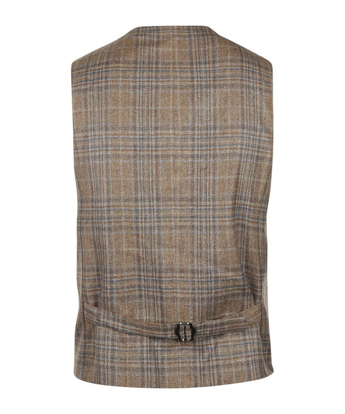 Silk wool mix vest | Brown