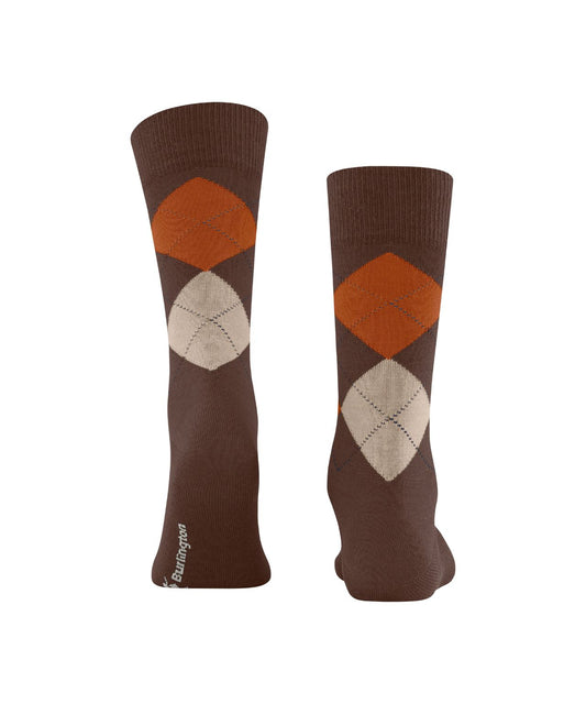 Edinburgh Socke | Haselnuss-Rautenmuster
