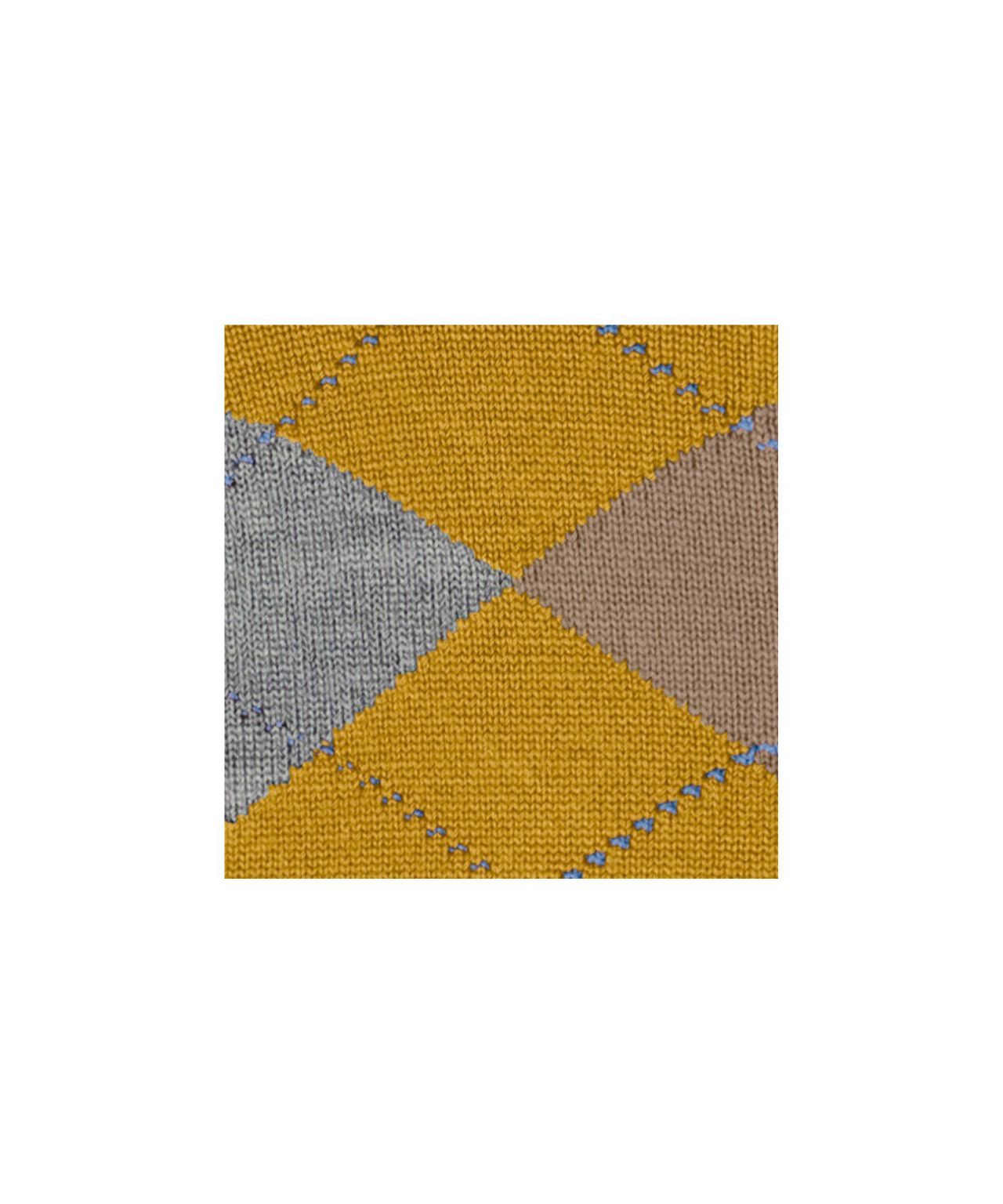 Edinburgh Sok | Ocre/Grey/Sand diamond check