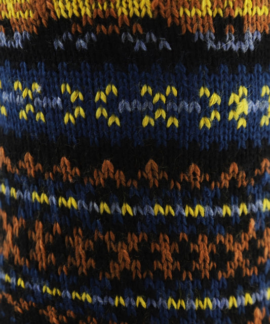 Fairisle-Socken, schwer, schwarz