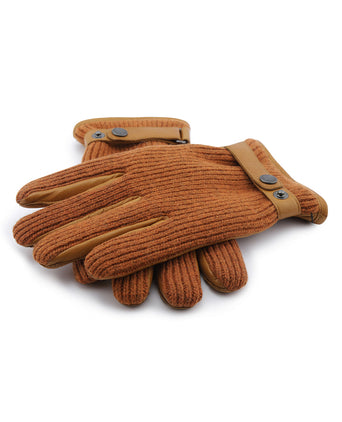 Handschoen Wol met Leer Rally | Bruin