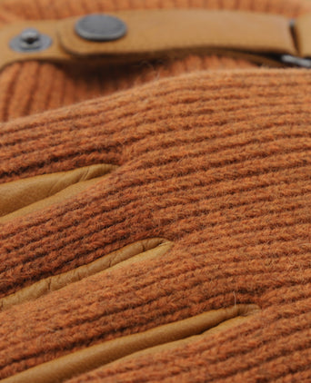 Handschoen Wol met Leer Rally | Bruin