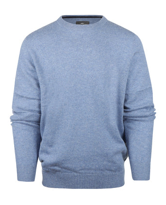Ronde Hals Cashmere Pullover | Blauw