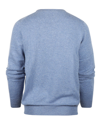 Ronde Hals Cashmere Pullover | Blauw