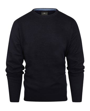 Ronde Hals Cashmere Pullover | Navy Blauw