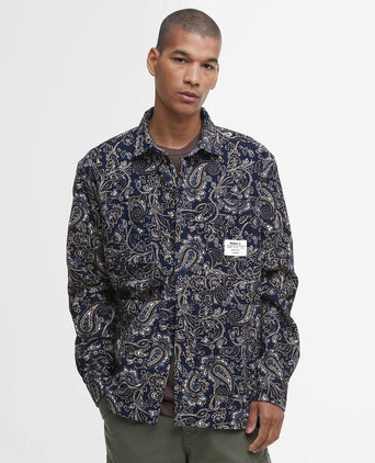 Barbour Brignall Printed Corduroy Overshirt | Navy Blue
