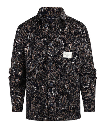 Barbour Brignall Printed Corduroy Overshirt | Navy Blue