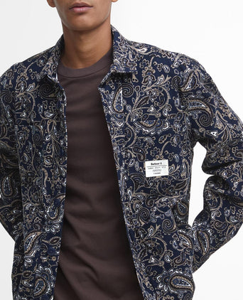 Barbour Brignall Printed Corduroy Overshirt | Navy Blauw