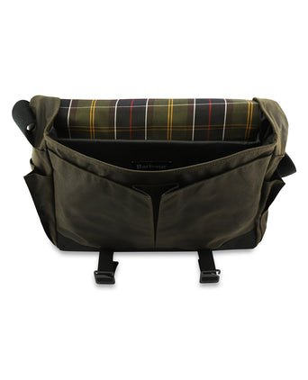 Barbour Field Wax Messenger | Groen