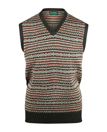 Alan Paine Fairisle Slipover | Green