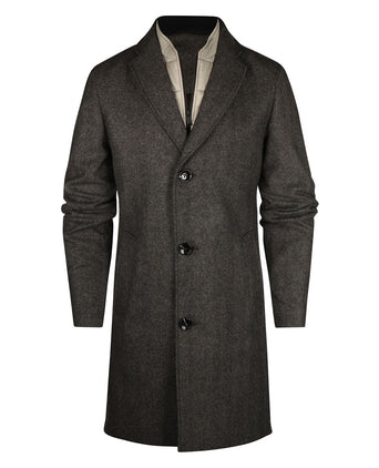 Long Coat Wool Mix | Brown