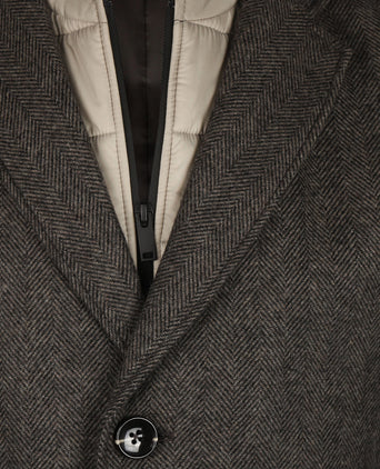 Lange Jas Wolmix | Bruin