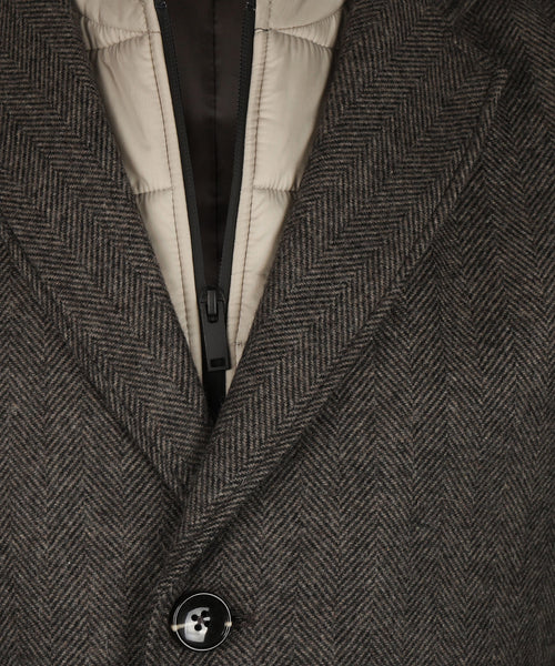 Long Coat Wool Mix | Brown