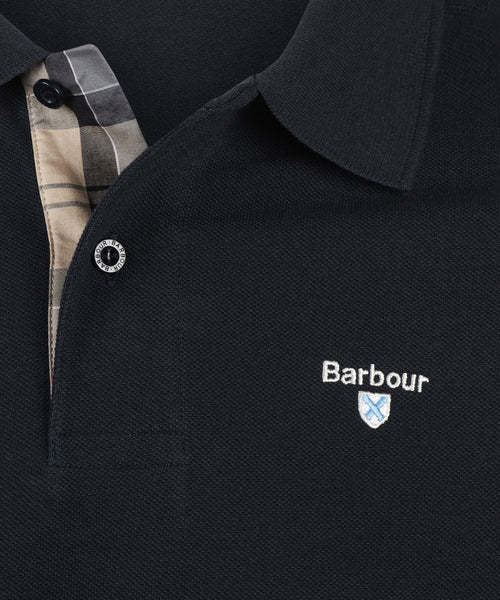 Barbour Tartan Pique Polo | Navy Blue