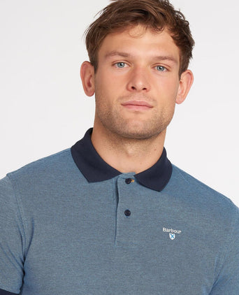 Barbour Polo Essential Sports Mix | Nacht Blauw