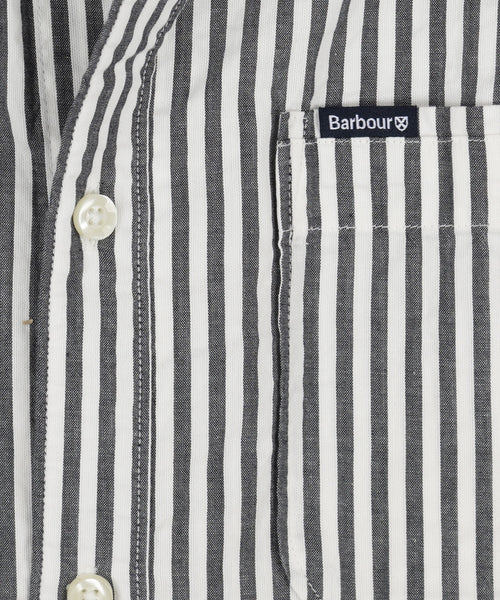 Barbour Cresswell Seersucker Short Sleeve Shirt | Navy Blue