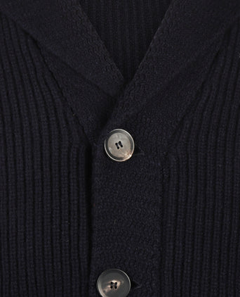 William Lockie Jamie Vest with Scarf Collar | Navy Blue