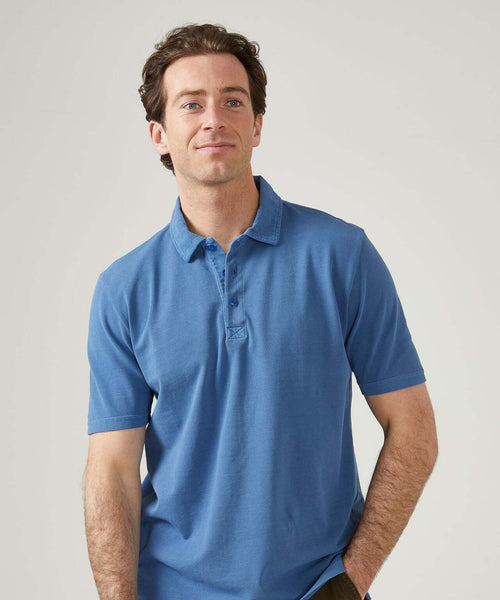 Casual Jersey Polo Korte Mouw | Blauw
