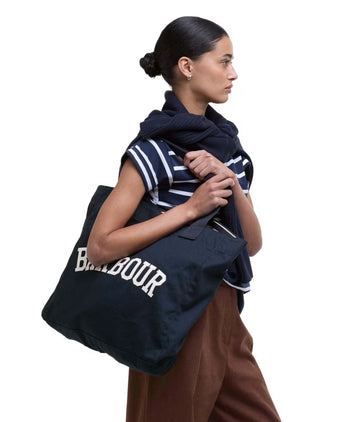 Barbour Logo Holiday Tote Bag | Blue