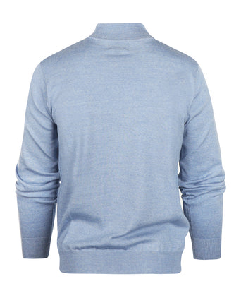 Pullover Merinowol ritskraag | Licht Blauw