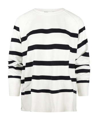 Delaney Striped Sweatshirt | White