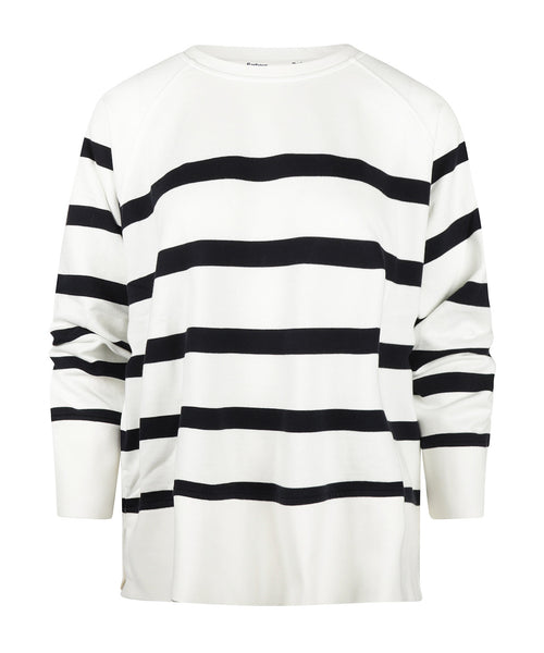 Delaney Striped Sweatshirt | White