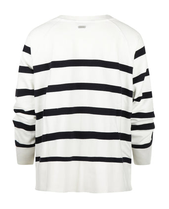 Delaney Striped Sweatshirt | White