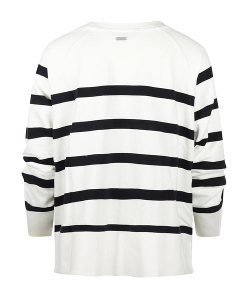 Delaney Striped Sweatshirt | White
