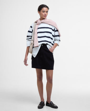 Delaney Striped Sweatshirt | White