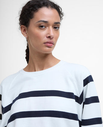 Delaney Striped Sweatshirt | White