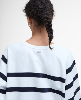 Delaney Striped Sweatshirt | White