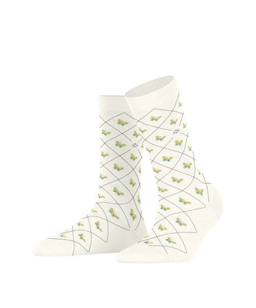 Burlington Sock Butterflies | White