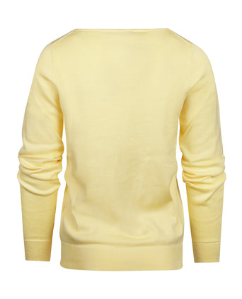 Basic dames pullover katoenmix | Geel