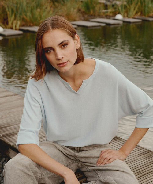 Losvallende Batwing Dames Pullover | Blauw