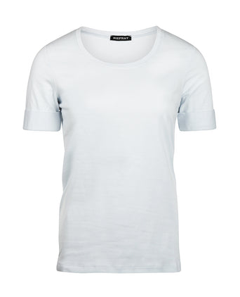 T-shirt Dames Opgerolde mouwen | Blauw