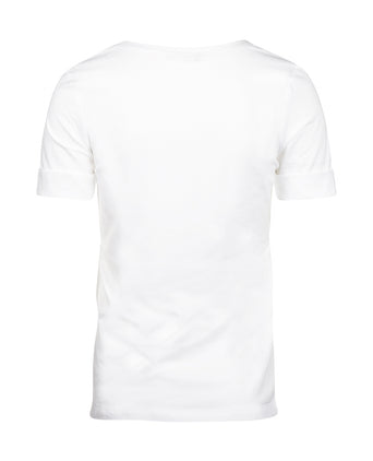 T-shirt Dames Opgerolde mouwen | Wit