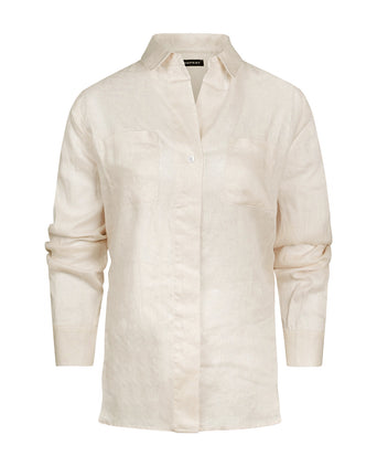 Repeat Linnen Dames Blouse | Beige