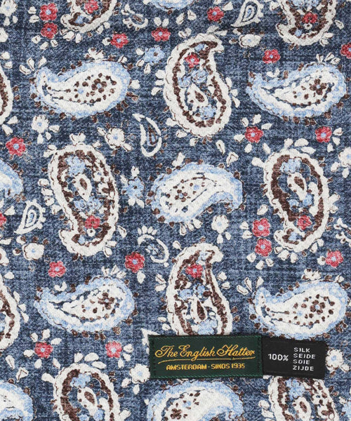 Zijden Sjaal met Paisleyprint | Blauw
