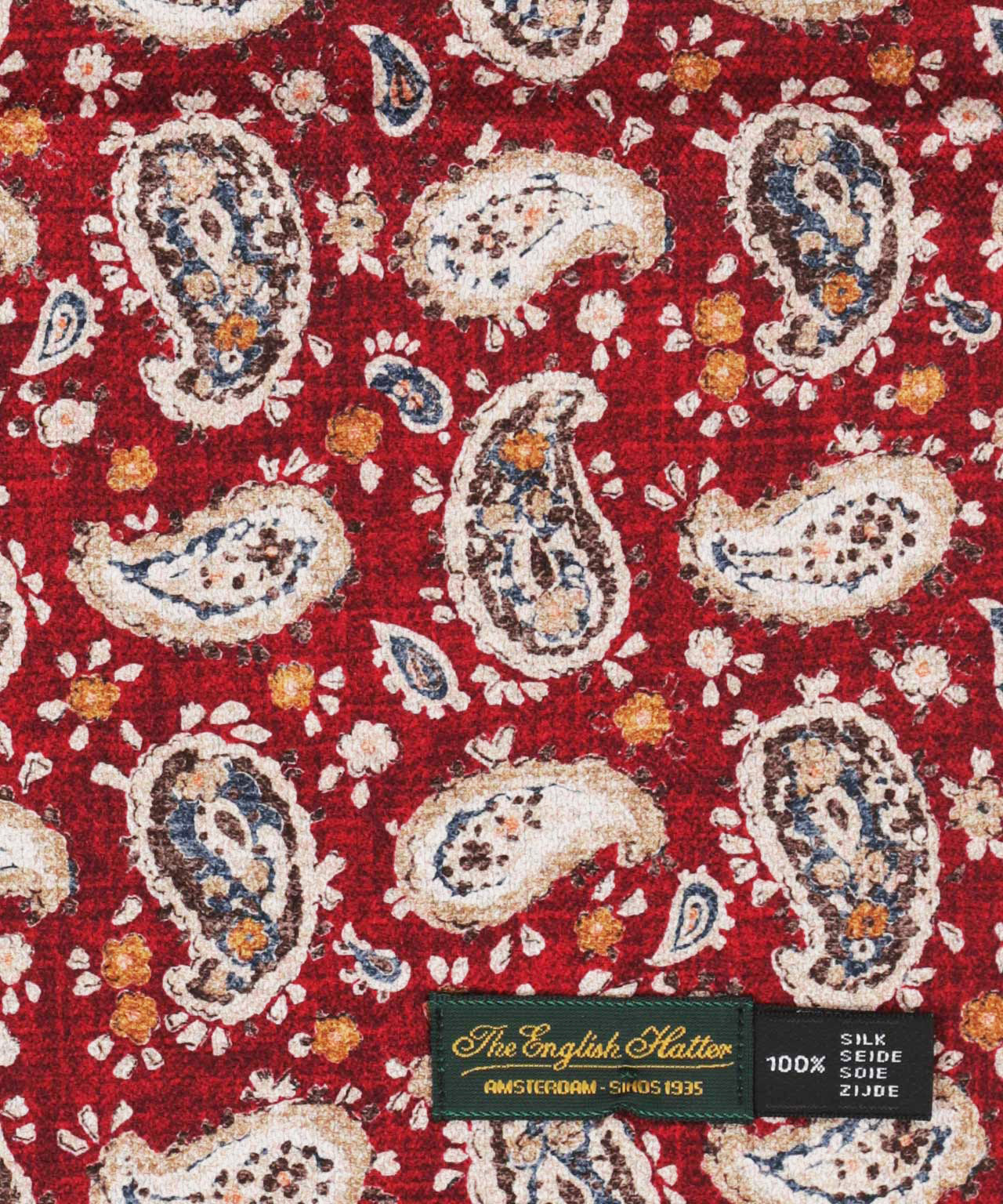 Seidenschal mit Paisley-Muster | Rot